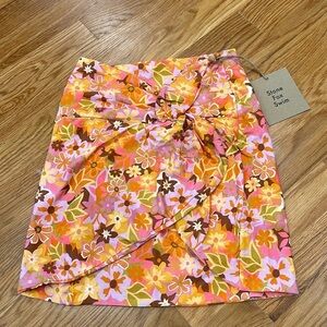 Revolve x Stone Fox Swim Selma Sarong Retro pop wildflower print mini skirt new